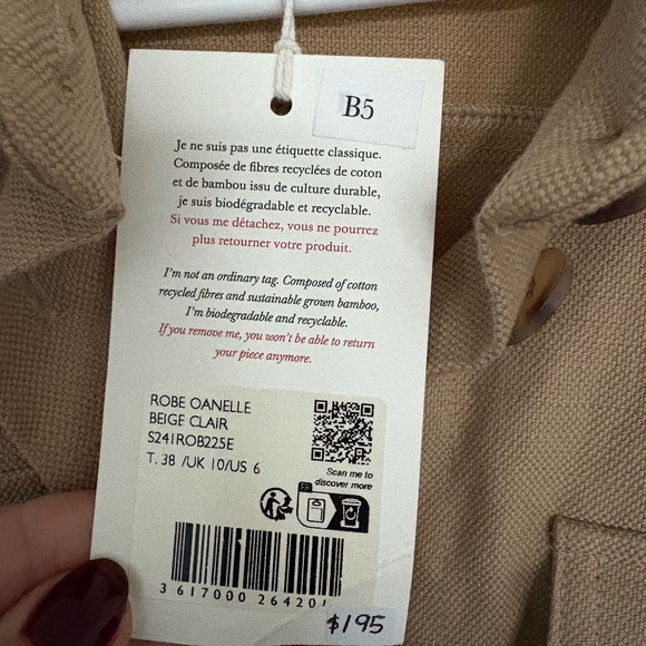 Sézane NWT Oanelle Dress, Light Beige, FR38/US6 - Picture 6 of 6